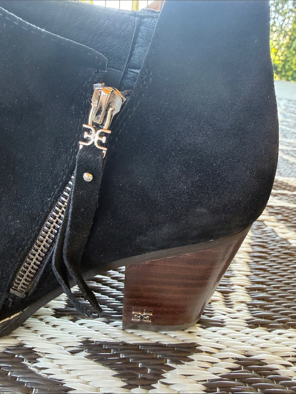 Sam Edelman | Macon Black Suede / Leather Ankle Boots - Picture 4 of 10